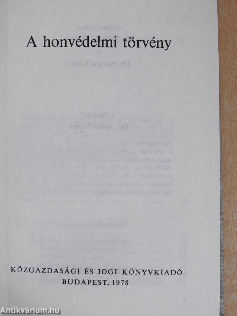 A honvédelmi törvény