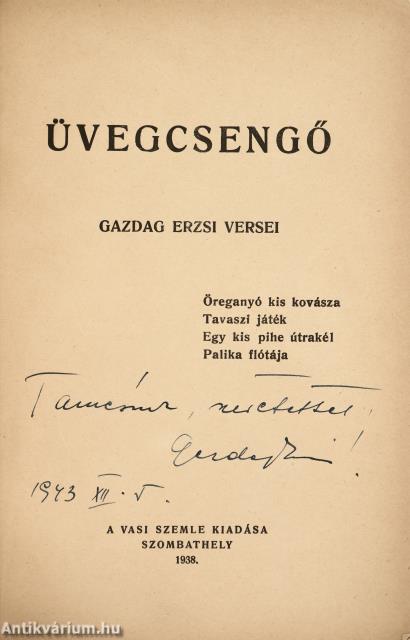 Üvegcsengő (dedikált példány)