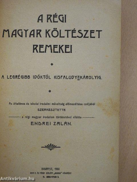 A régi magyar költészet remekei