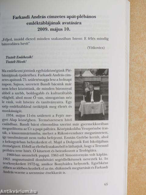 A dombóvári Fekete István Kulturális Egyesület Emlékkönyve 2009.