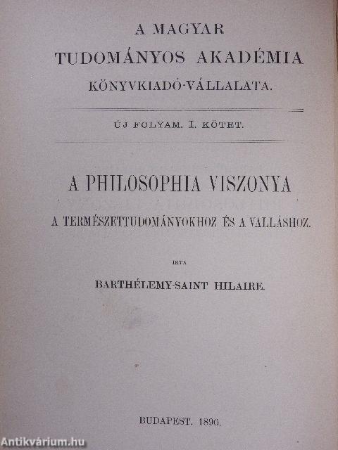 A philosophia viszonya a természettudományokhoz és a valláshoz