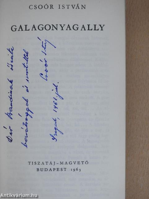 Galagonyagally (dedikált példány)