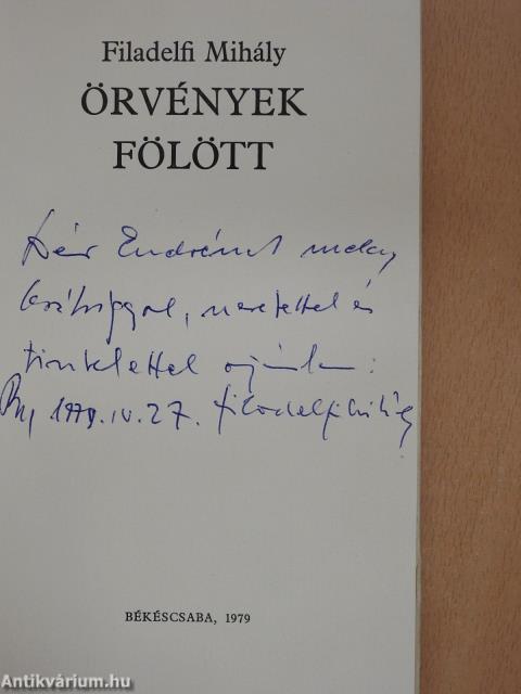 Örvények fölött (dedikált példány)