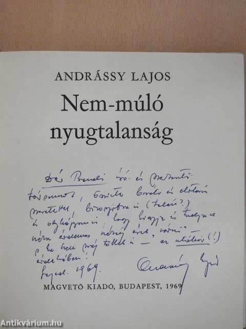 Nem-múló nyugtalanság (dedikált példány)