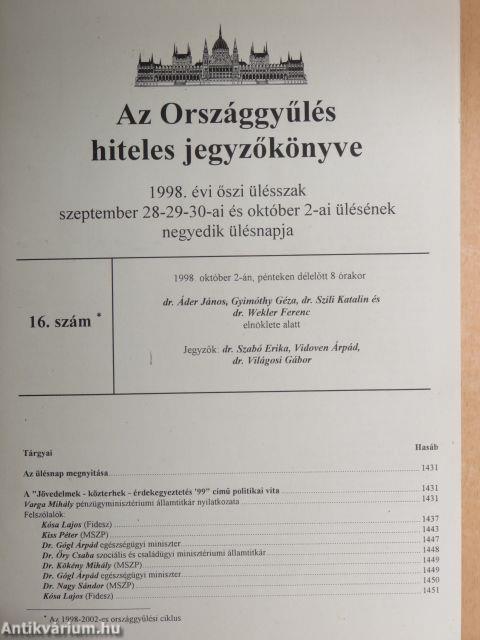 Az Országgyűlés hiteles jegyzőkönyve I-VII. (vegyes számok) (66 db)