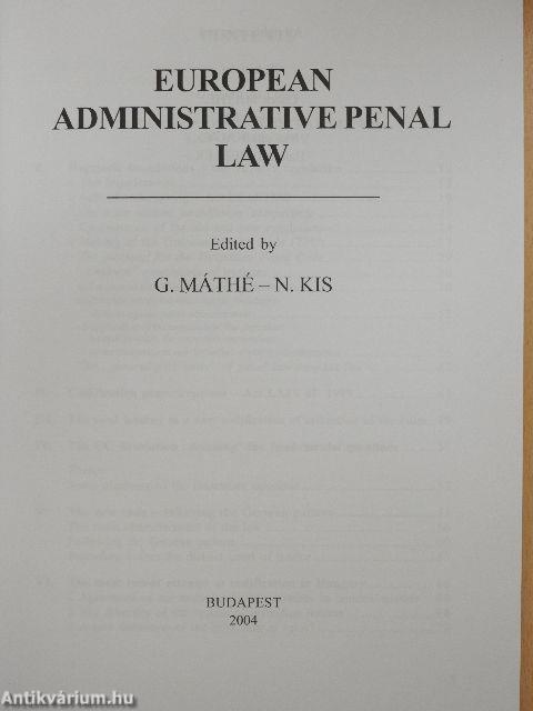 European Administrative Penal Law