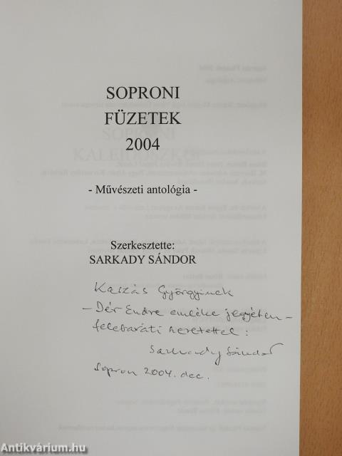 Soproni füzetek 2004 (dedikált példány)