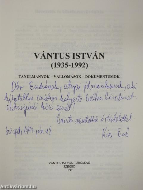 Vántus István (1935-1992) (dedikált példány)