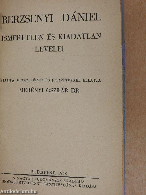 Berzsenyi Dániel ismeretlen és kiadatlan levelei