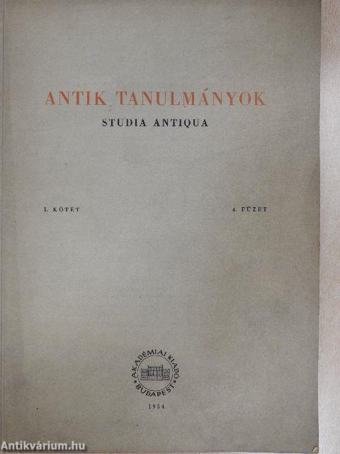 Antik tanulmányok 1954/4.