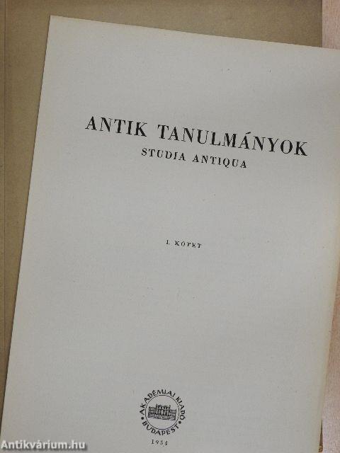 Antik tanulmányok 1954/4.