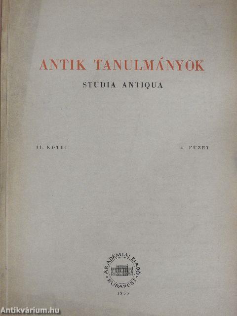 Antik tanulmányok 1955/4.