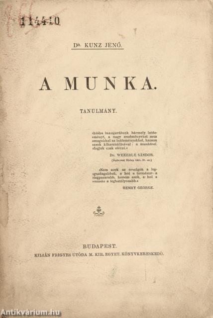 A munka (dedikált példány)