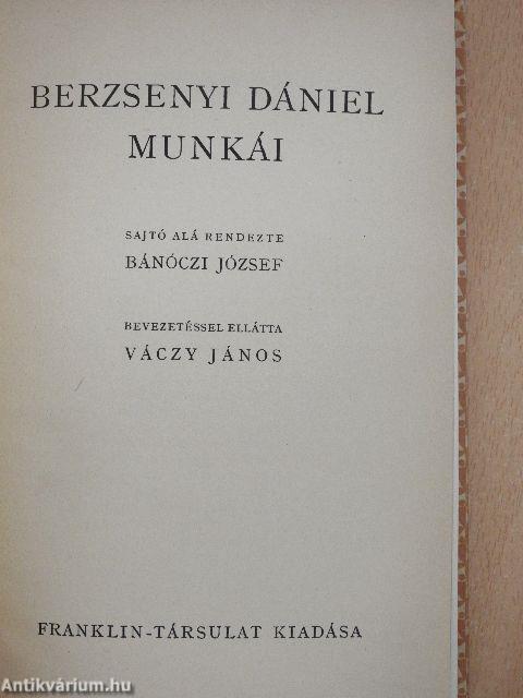 Berzsenyi Dániel munkái