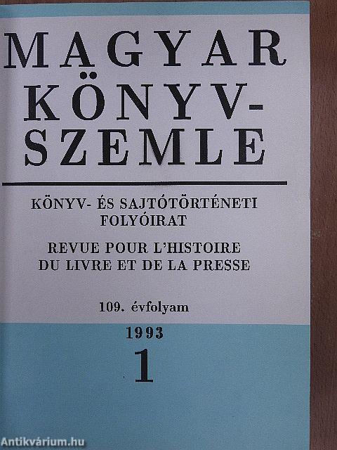 Magyar Könyvszemle 1993-1994/1-4.