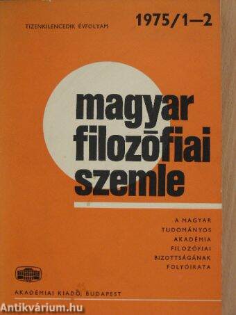 Magyar Filozófiai Szemle 1975/1-2.