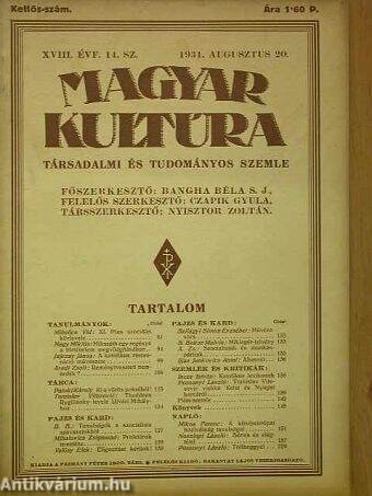 Magyar Kultúra 1931. augusztus 20.