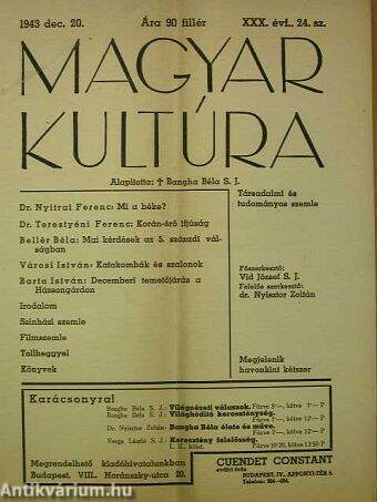 Magyar Kultúra 1943. december 20.