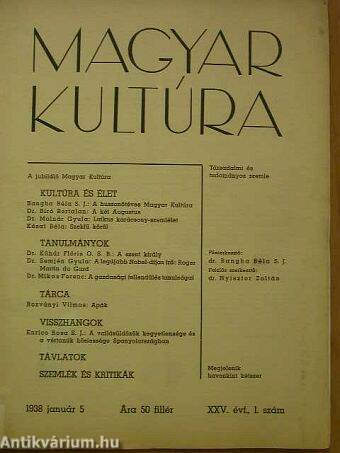 Magyar Kultúra 1938. január 5.