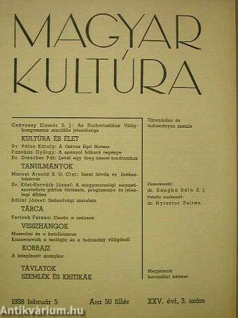 Magyar Kultúra 1938. február 5.
