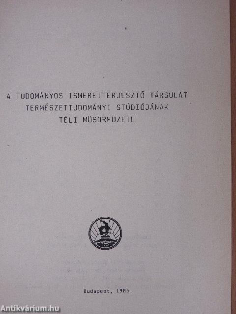 TIT Természettudományi Stúdió téli műsor 1986. január-március