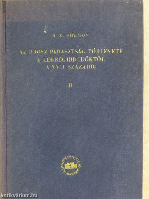 Az orosz parasztság története a legrégibb időktől a XVII. századig II.