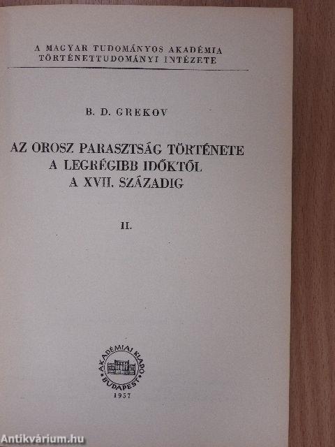 Az orosz parasztság története a legrégibb időktől a XVII. századig II.