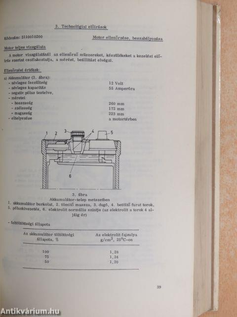 Lada 1500 és 1600 személygépkocsi-javítási iránydíjak és iránynormák