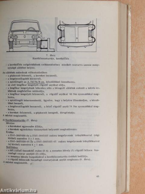 Lada 1500 és 1600 személygépkocsi-javítási iránydíjak és iránynormák