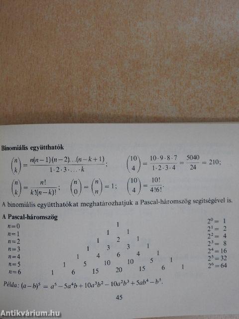 Matematikai képletgyűjtemény