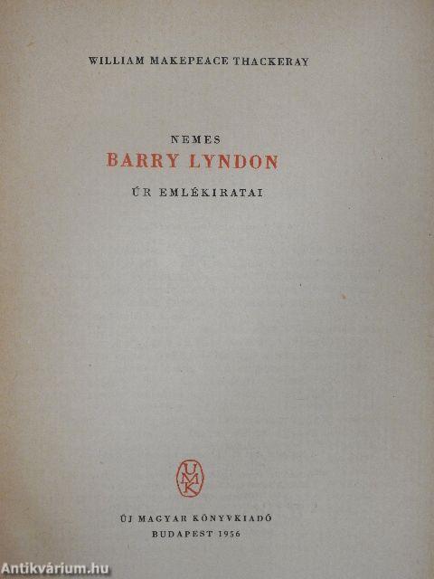 Nemes Barry Lyndon úr emlékiratai