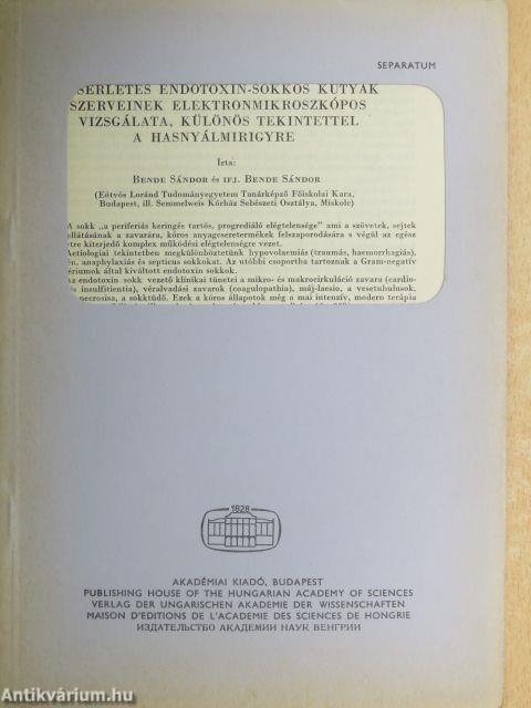 Kísérletes endotoxin-sokkos kutyák szerveinek elektronmikroszkópos vizsgálata, különös tekintettel a hasnyálmirigyre