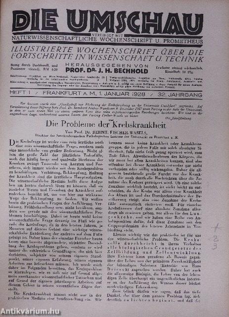 Die Umschau 1927-1928. (vegyes számok) (18 db)