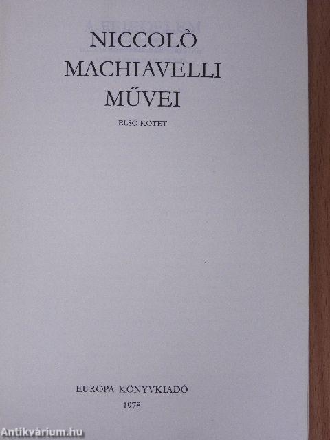 Niccoló Machiavelli művei I-II.