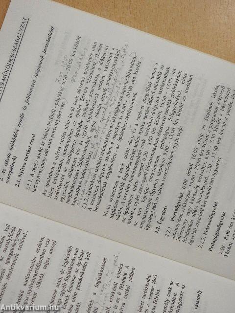 Segédlet általános iskolai szabályzatok készítéséhez