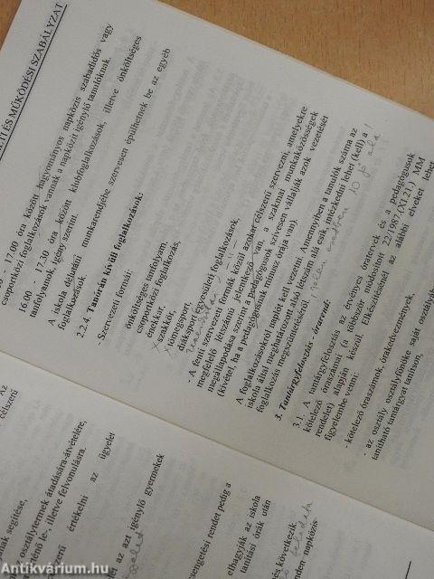 Segédlet általános iskolai szabályzatok készítéséhez