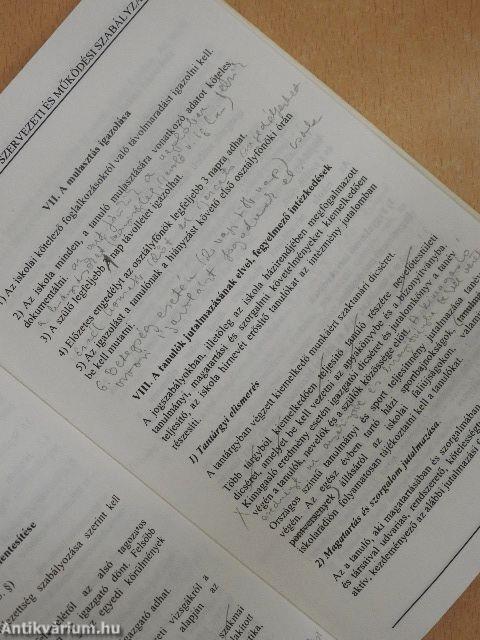 Segédlet általános iskolai szabályzatok készítéséhez