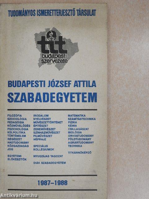 A Tudományos Ismeretterjesztő Társulat Budapesti József Attila Szabadegyeteme 1987-1988