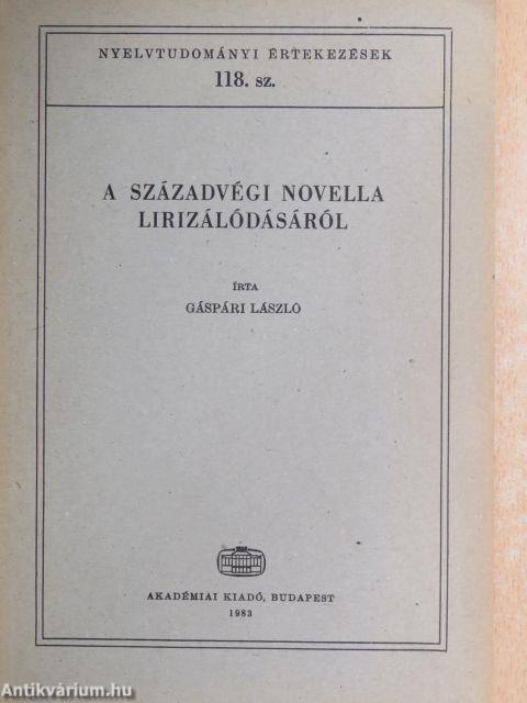 A századvégi novella lirizálódásáról