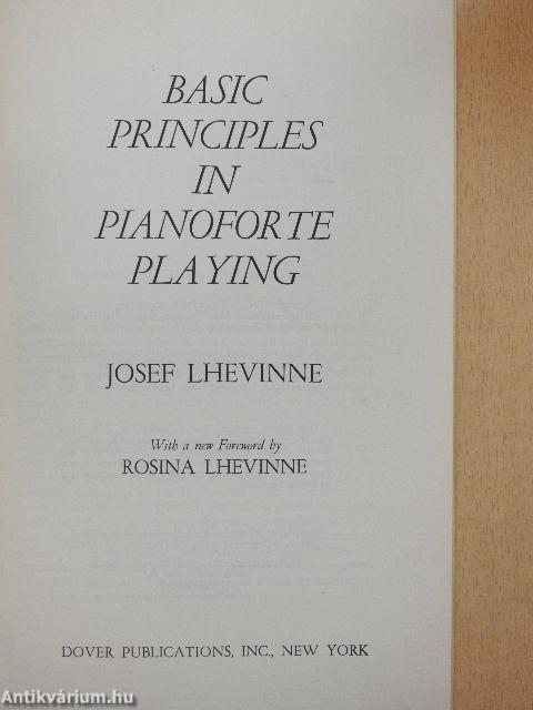 Basic Principles in Pianoforte Playing