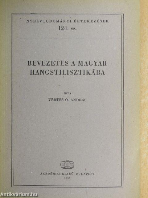 Bevezetés a magyar hangstilisztikába