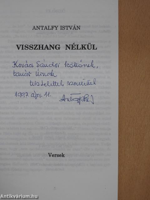 Visszhang nélkül (dedikált példány)