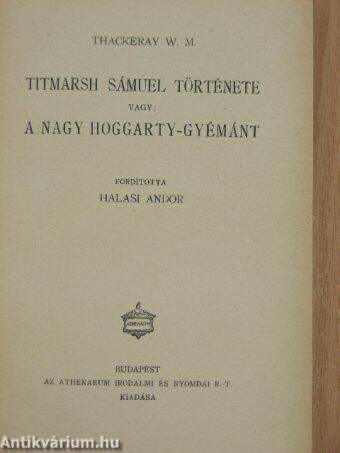 Titmarsh Sámuel története vagy: A nagy Hoggarty-gyémánt