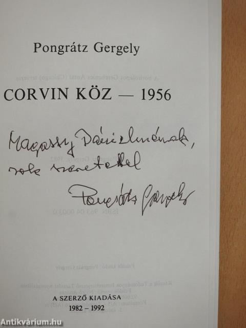 Corvin köz - 1956 (dedikált példány)