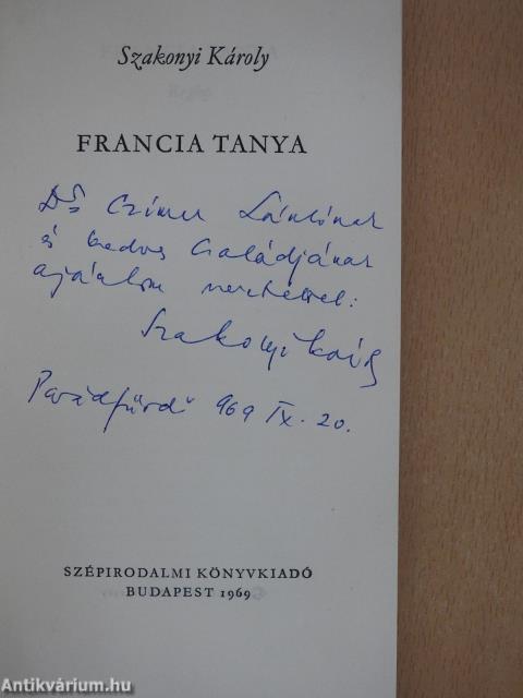 Francia tanya (dedikált példány)