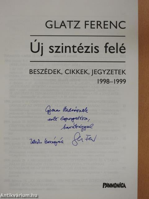 Új szintézis felé (dedikált példány)