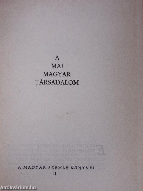 A mai magyar társadalom