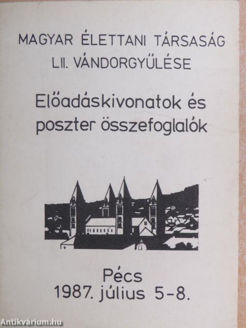 Magyar Élettani Társaság LII. vándorgyűlése