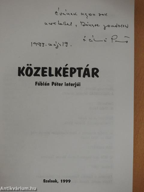 Közelképtár (dedikált példány)