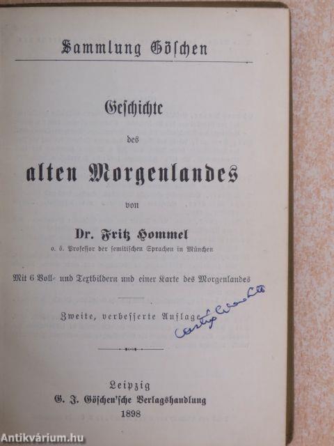 Geschichte des alten Morgenlandes (gótbetűs) (Dr. Castiglione László könyvtárából)